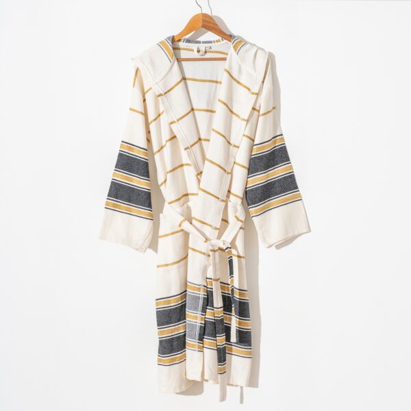 Bathrobe Turkish Cotton Light Weight Summer Hood Kimono Robe - Image 4