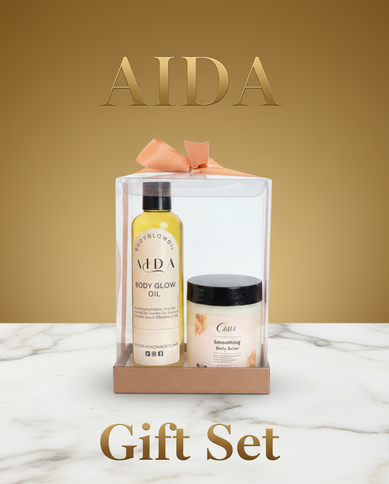 Glow & Smooth Gift Set 1 Body Glow Oil and Smoothing Body Butter Gift Set - Aida LLC