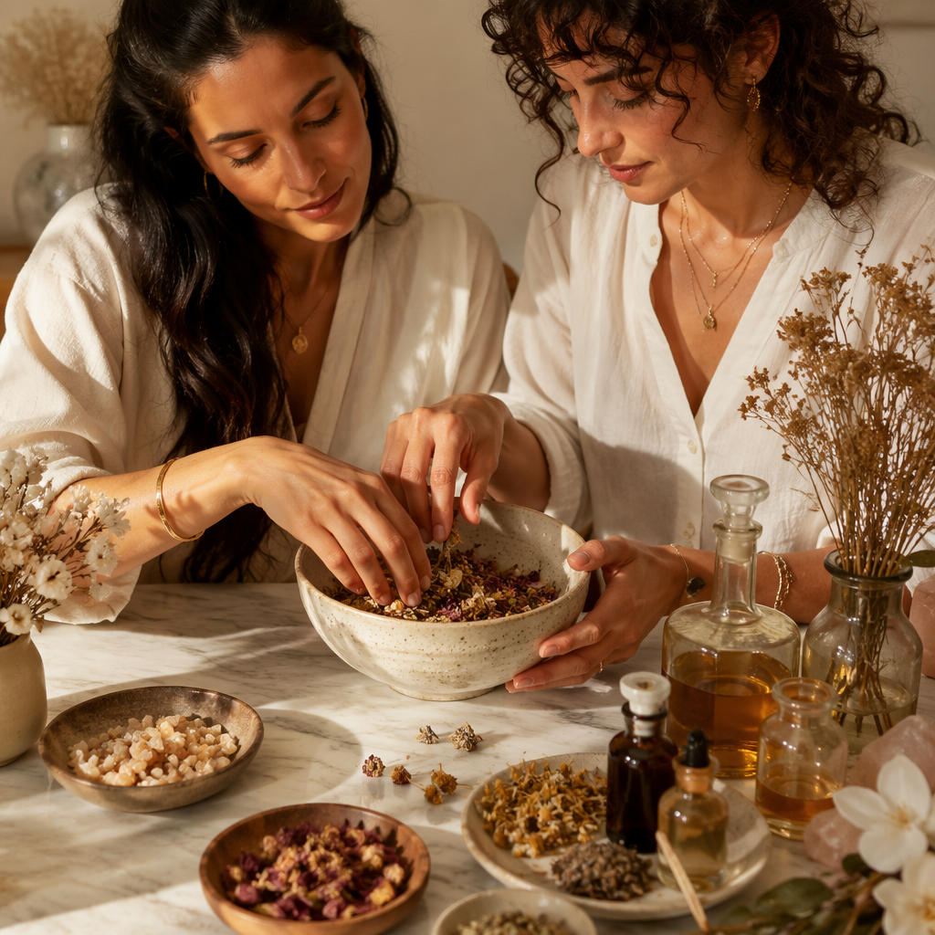 Raw frankincense resin with aromatic smoke on warm surface
